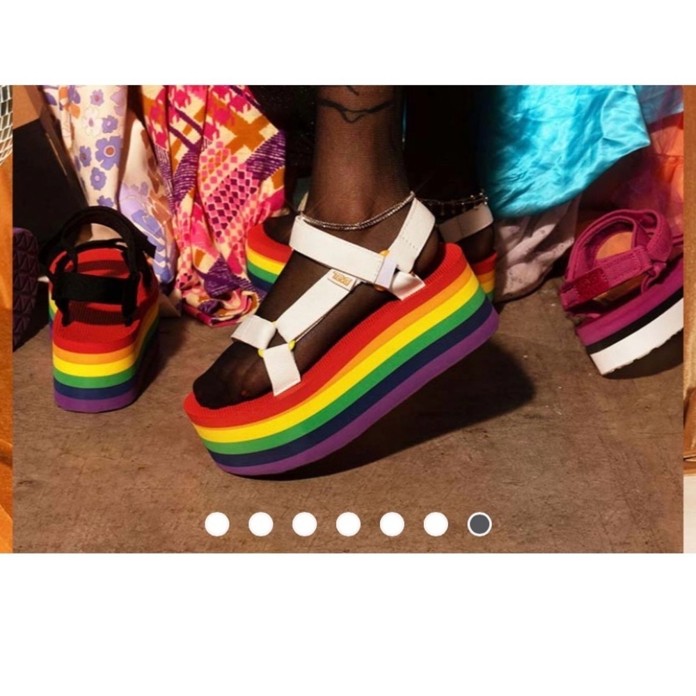 Teva Platform Universal Rainbow Pride Sandals Lgb… - image 7